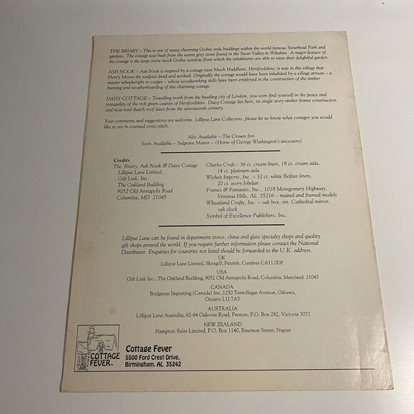 English Cottage Trio Lilliput Lane Cross Stitch Cottage Fever Booklet 1002 VTG - Picture 6 of 10